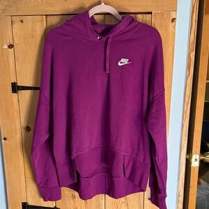 Nike Magenta High Low Women’s Hoodie with Logo